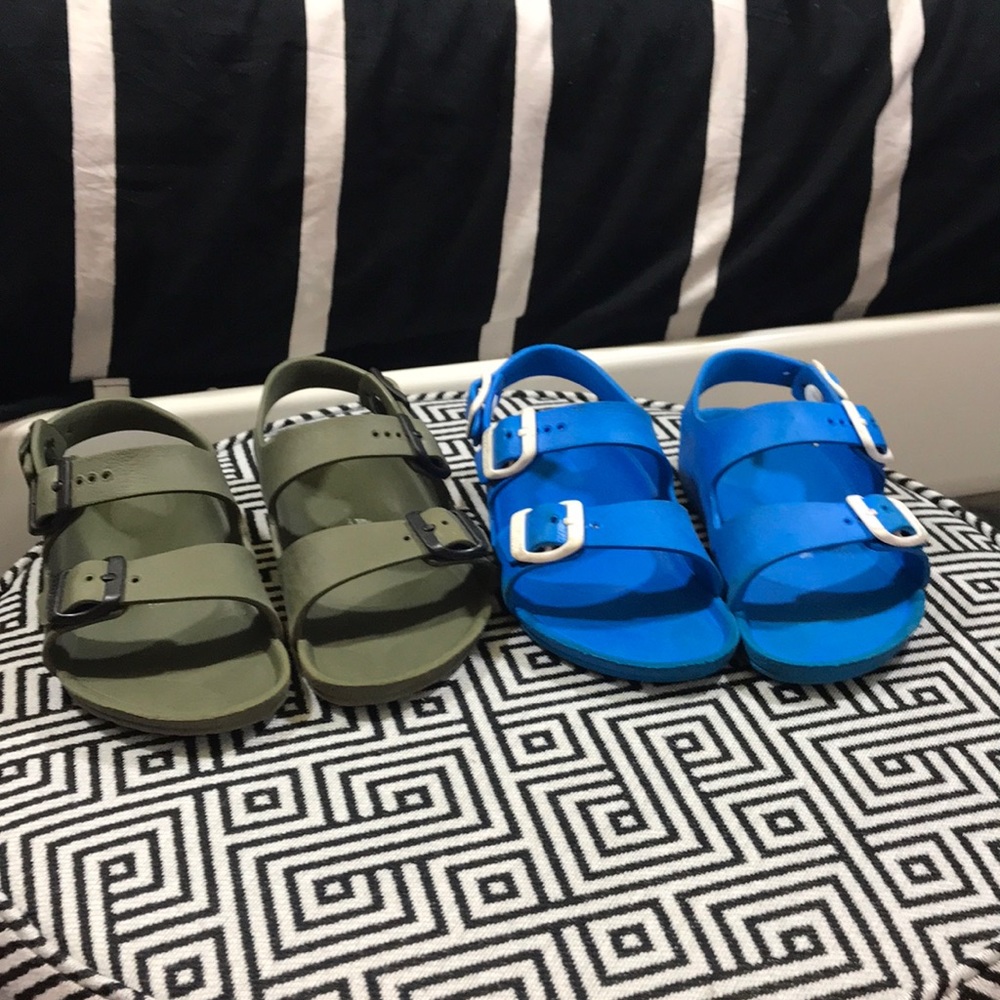 Boy Birkenstocks blue and green
